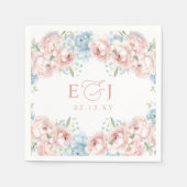 ボホエレガントサマー春赤面結婚フローラ スタンダードカクテルナプキン (正面)