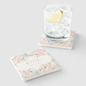 ボホエレガントサマー春赤面結婚フローラ ストーンコースター (横)