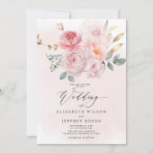 ボホエレガントサマー春赤面結婚フローラ 招待状 (正面)