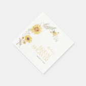 ボホエレガントサンフラワーボタニカルブライダルシャワー スタンダードカクテルナプキン (角)