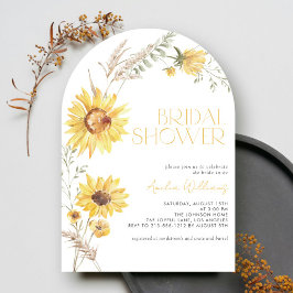 ボホエレガントサンフラワーボタニカルブライダルシャワー 招待状