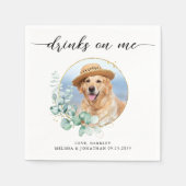 ボホエレガントシックなドリンク私の犬の写真結婚の スタンダードカクテルナプキン (正面)