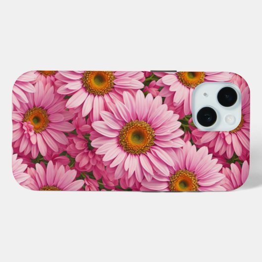 ボホエレガントシックなピンク花模様ピンクデイジー Case-Mate iPhoneケース (裏面 (横))