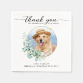 ボホエレガントシックカスタムフォトペットドッグ結婚ズ スタンダードカクテルナプキン (正面)