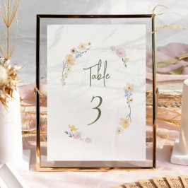 ボホエレガントシックパステルフローズ結婚ズ テーブルナンバー
