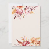 ボホエレガントシックフローラ結婚ズ 招待状 (裏面)