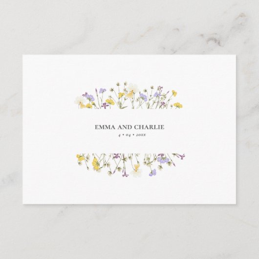 ボホエレガントシック山花の結婚宿泊施設 エンクロージャーカード (裏面)