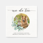 ボホエレガントシック我々あまりにも愛犬の写真の結婚s スタンダードカクテルナプキン (正面)