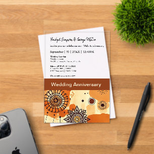 ボホエレガントシック・マンダラ結婚ーの記念日 アクリル招待状