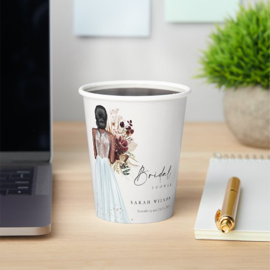 ボホエレガントスカイブルー結婚ズガウンブライダルシャワー 紙コップ (インサイチュ)