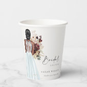 ボホエレガントスカイブルー結婚ズガウンブライダルシャワー 紙コップ (正面)