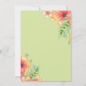 ボホエレガントセージ緑の花のフローラ結婚 招待状 (裏面)