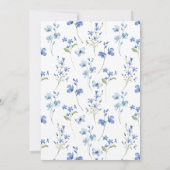 ボホエレガントダスティブルーワイルドフラワーブライダルシャワー 招待状 (裏面)