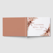 ボホエレガントテラコッタパンパスグラス結婚ズ ゲストブック (全面)