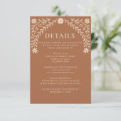 ボホエレガントテラコッタフローラ結婚ズ エンクロージャーカード (スタンド正面)