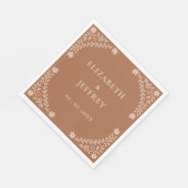 ボホエレガントテラコッタフローラ結婚ズ スタンダードランチョンナプキン (角)