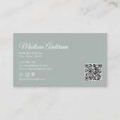 ボホエレガントテラコッタブルーウォーターカラーフェザー 名刺 (裏面)