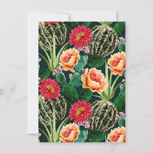 ボホエレガントデザートサボテン&フラワーズブライダルシャワー 招待状 (裏面)