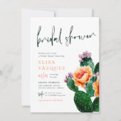 ボホエレガントデザートサボテン&フラワーズブライダルシャワー 招待状 (正面)
