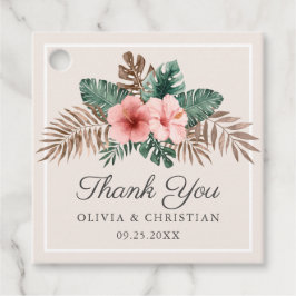 ボホエレガントトロピカルウォーター色のフローラ結婚ズ フェイバータグ