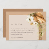 ボホエレガントドライパームさびフローラアー結婚チ サンキューカード (正面/裏面)