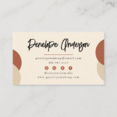 ボホエレガントニュートラルシックテラコッタモダンユニーク 名刺 (裏面)