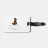 ボホエレガントニュートラルフローラの結婚カップル旅行 ラゲッジタグ (裏面横)