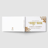 ボホエレガントニュートラルフローラアクセント結婚ズ金ゴールド ゲストブック (全面)