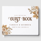 ボホエレガントニュートラルフローラアクセント結婚ズ ゲストブック (正面)