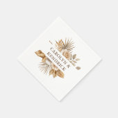 ボホエレガントニュートラルフローラアクセント結婚ズ スタンダードカクテルナプキン (角)