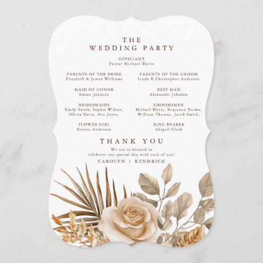 ボホエレガントニュートラルフローラアクセント結婚ズ プログラム (裏面)