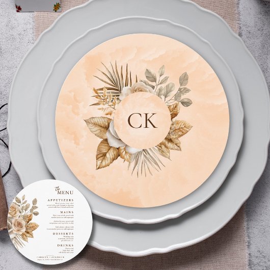 ボホエレガントニュートラルフローラアクセント結婚ズ メニュー