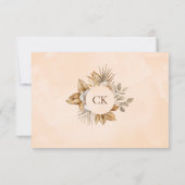 ボホエレガントニュートラルフローラアクセント結婚ズ 出欠カード (裏面)