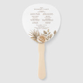 ボホエレガントニュートラルフローラアクセント結婚式 プログラム ハンドファン (裏面)