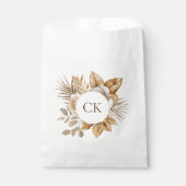 ボホエレガントニュートラルフローラモノグラム結婚ズ フェイバーバッグ (正面)