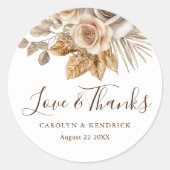 ボホエレガントニュートラルフローララヴ&感謝していズ結婚ス ラウンドシール (正面)