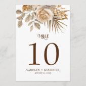 ボホエレガントニュートラルフローラ結婚のテーブル番号 (裏面)