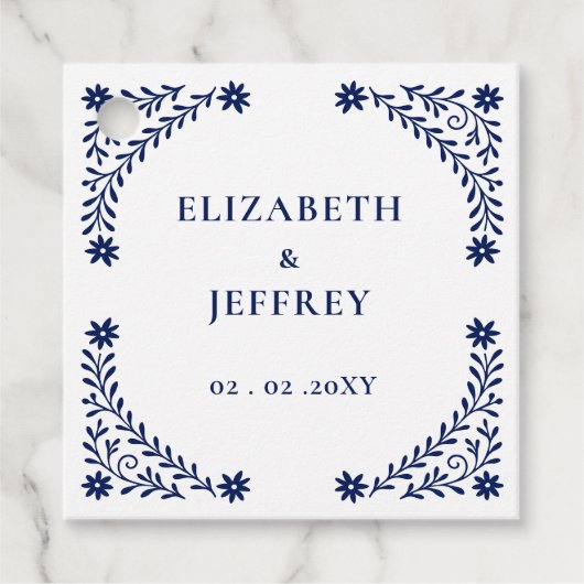 ボホエレガントネイビーフローラ結婚ズ フェイバータグ (正面)