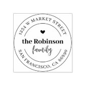 ボホエレガントハートラウンドファミリー差出人住所 ラバースタンプ (インプリント)