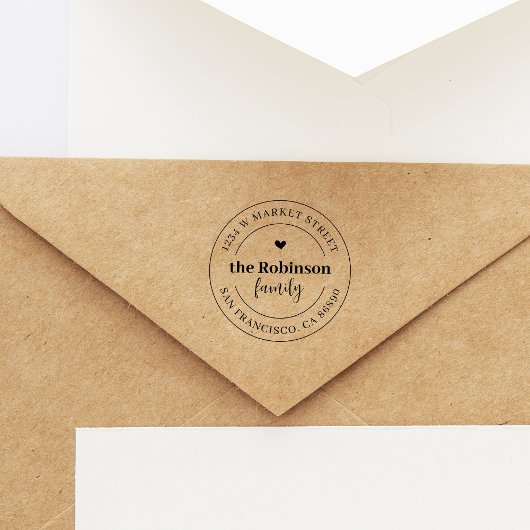 ボホエレガントハートラウンドファミリー差出人住所 ラバースタンプ