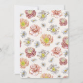 ボホエレガントバニーラビットラブウォーターカラー結婚ズ 招待状 (裏面)