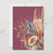 ボホエレガントパンパスグラスブライダルシャワー 招待状 (裏面)