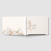 ボホエレガントパンパスグラスモダンズ結婚ス ゲストブック (全面)
