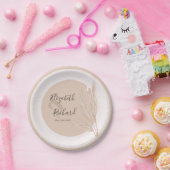 ボホエレガントパンパスグラスモダンズ結婚ス ペーパープレート (パーティー)