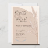 ボホエレガントパンパスグラスモダンズ結婚ス 招待状 (正面)