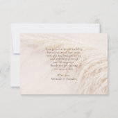 ボホエレガントパンパスグラス結婚ズ サンキューカード (裏面)