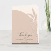 ボホエレガントパンパモダンス結婚のサンキューカード サンキューカード (正面)