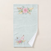 ボホエレガントパンプキンパンパスグラスパーソナライズされた バスタオルセット (ハンドタオル)