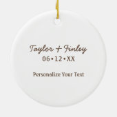 ボホエレガントパーソナライズされたヒマワリ素朴結婚ズ セラミックオーナメント (裏面)