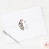 ボホエレガントパープルとピーチポピーありがとう ラウンドシール (封筒)